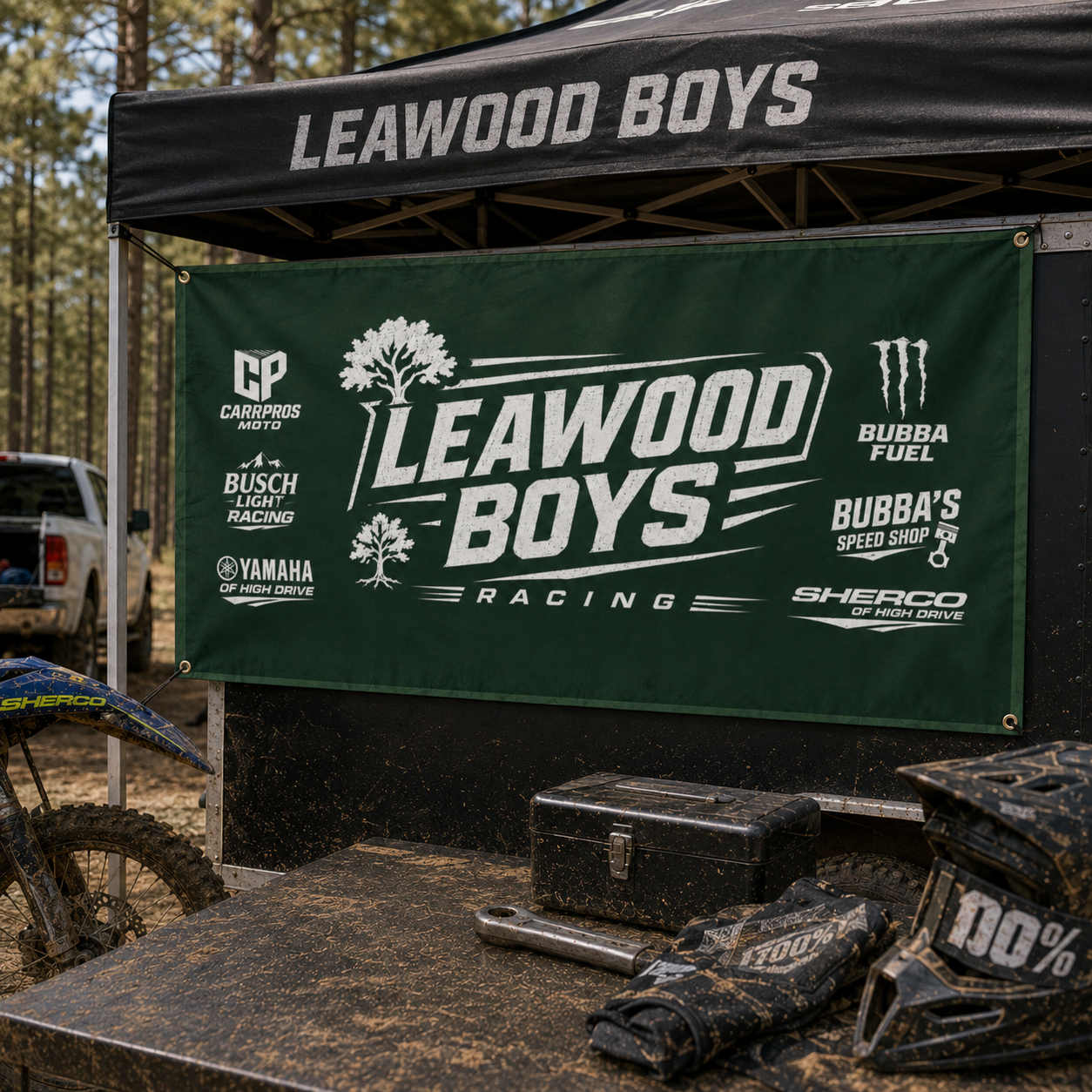 Leawood Boys Racing Vinyl Banner